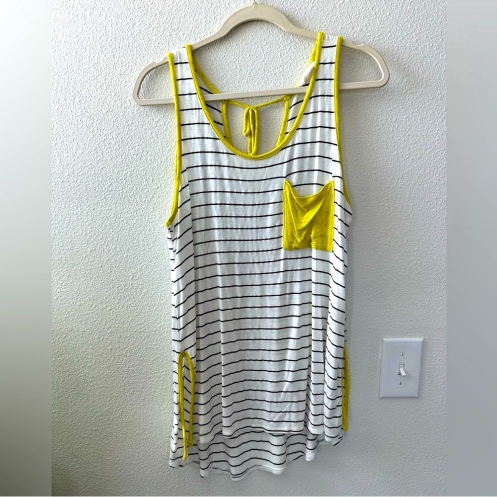Striped Yellow and White Women's Tank Top